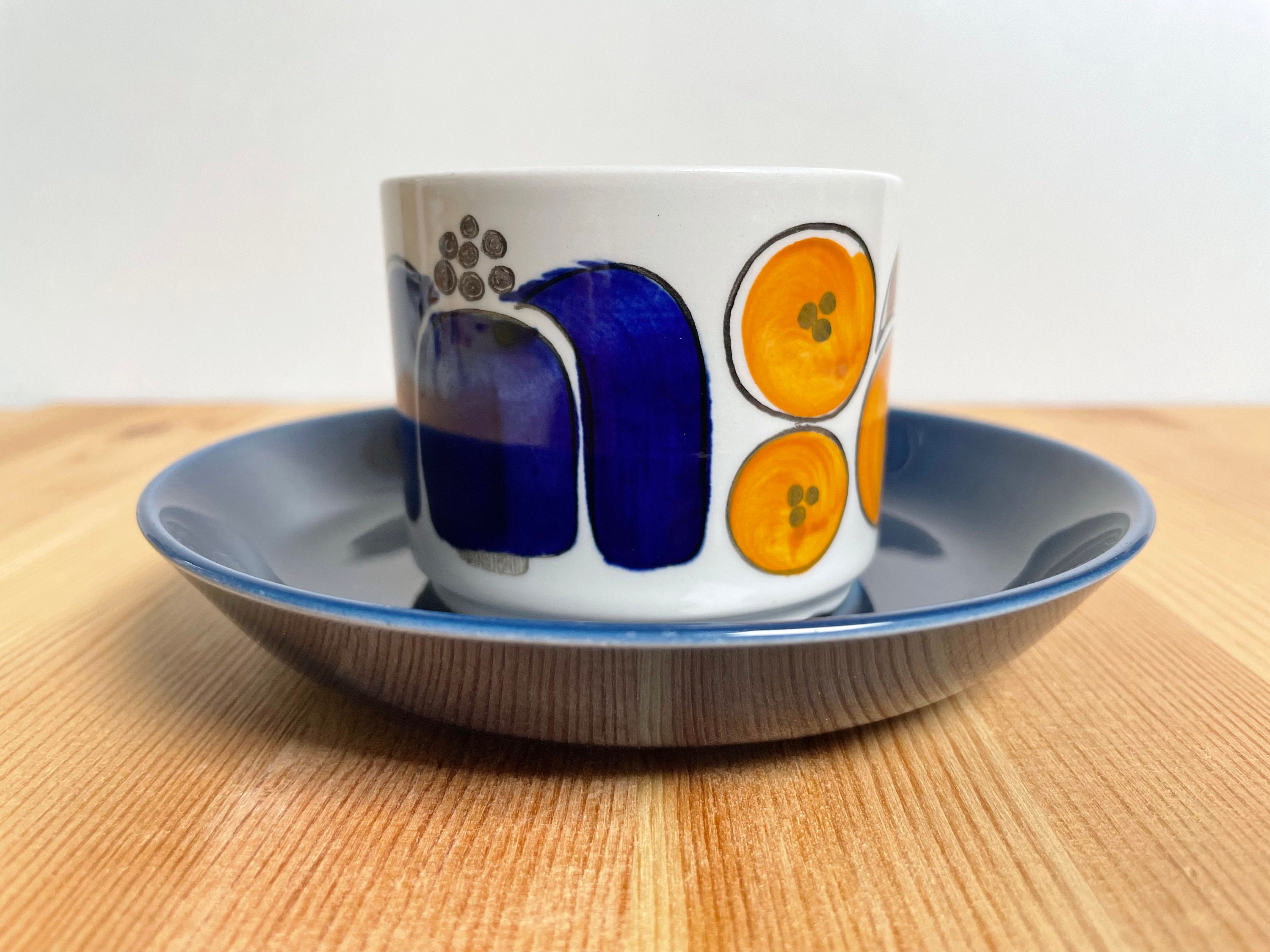 Rörstrand Karneval DM Model Coffee Cup / Tea Cup With Blue Etsy