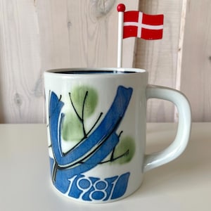 Royal Copenhagen large annual mug / beer mug 1981. designed by Ellen Malmer, made in Denmark