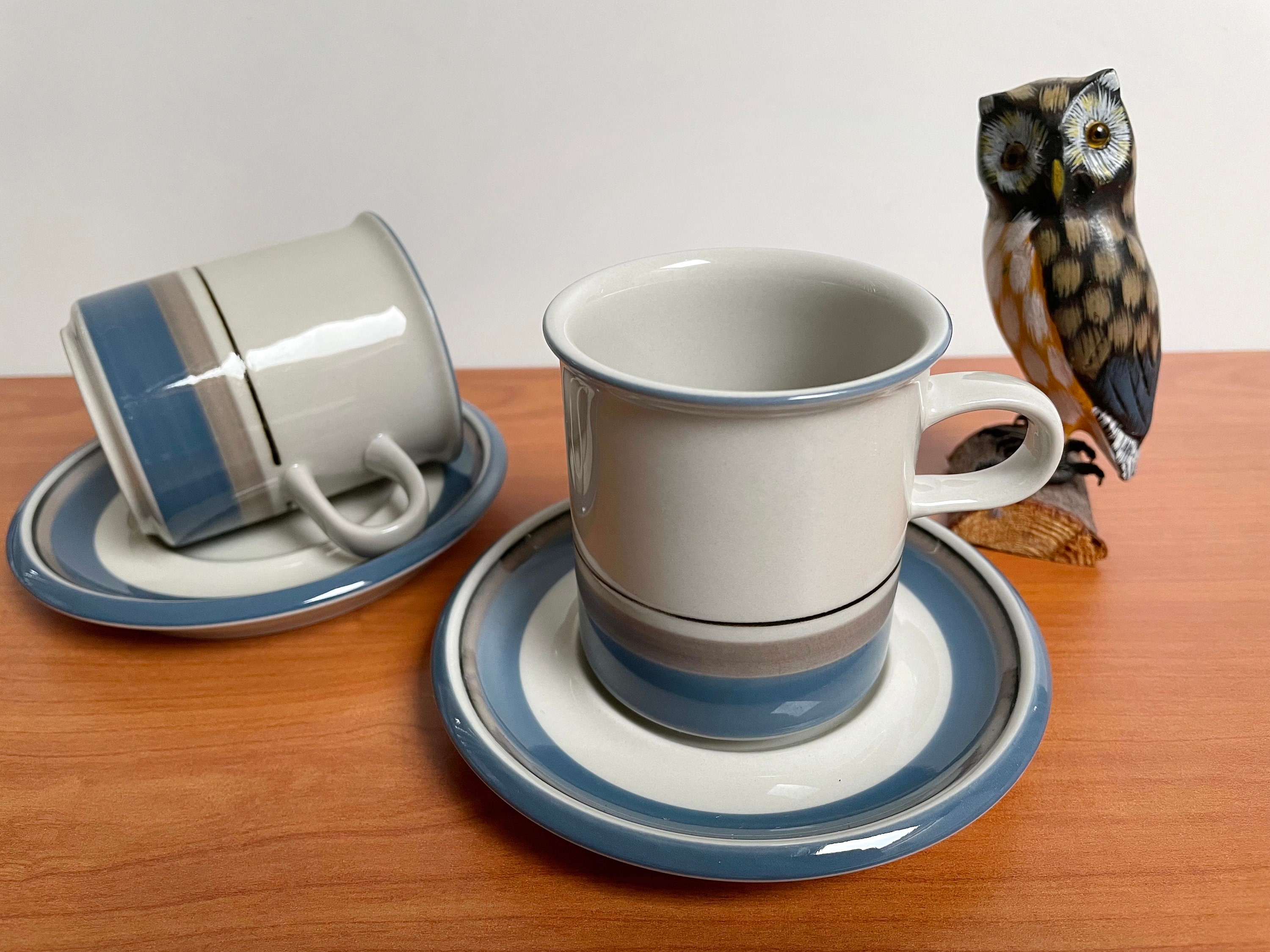 Arabia Uhtua High Coffee Cup With Saucer Designed by Inkeri Arabia Uhtua High Coffee Cup With Saucer Designed by Inkeri