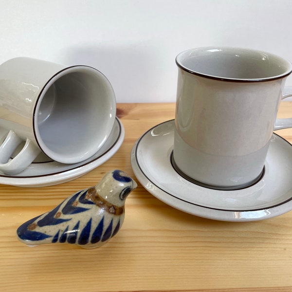 Arabia Fennica high coffee cup with saucer, designed by Richard Lindh, made in Finland