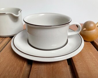 Arabia Sinilehti Large Tea Cup and Saucer, Designed by Arabia Sinilehti Large Tea Cup and Saucer, Designed by