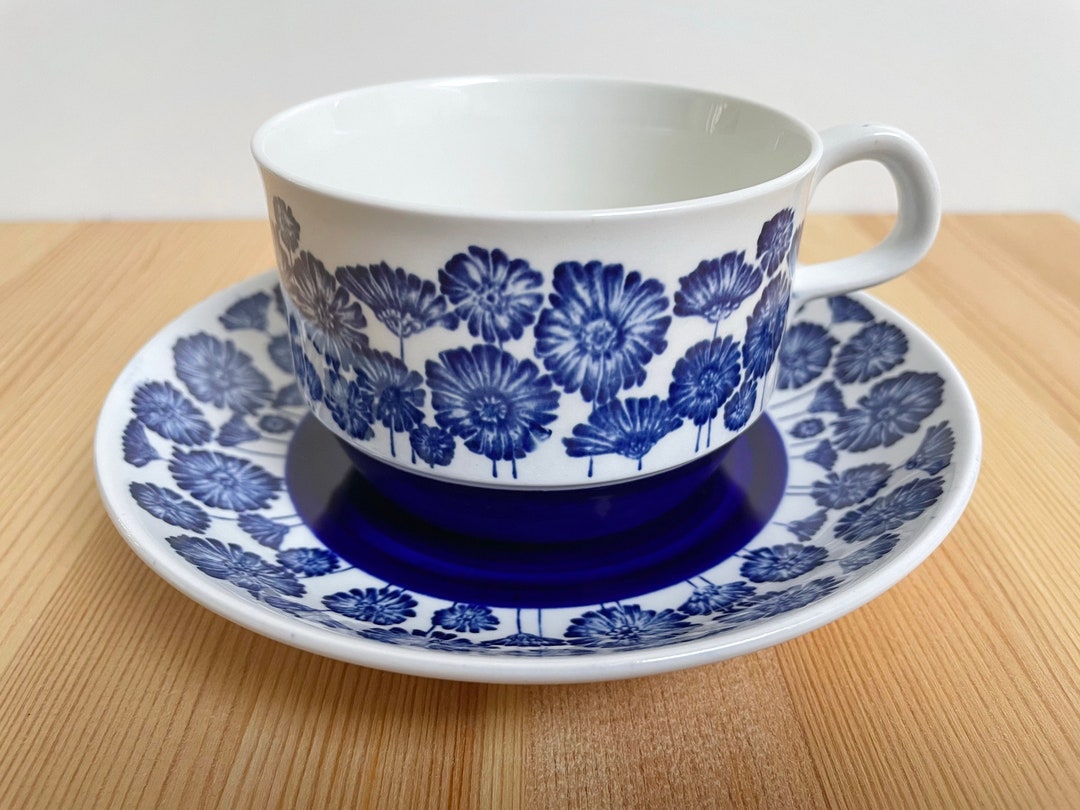 Rörstrand Karolina Large Tea Cup and Saucer, Designed by Christina