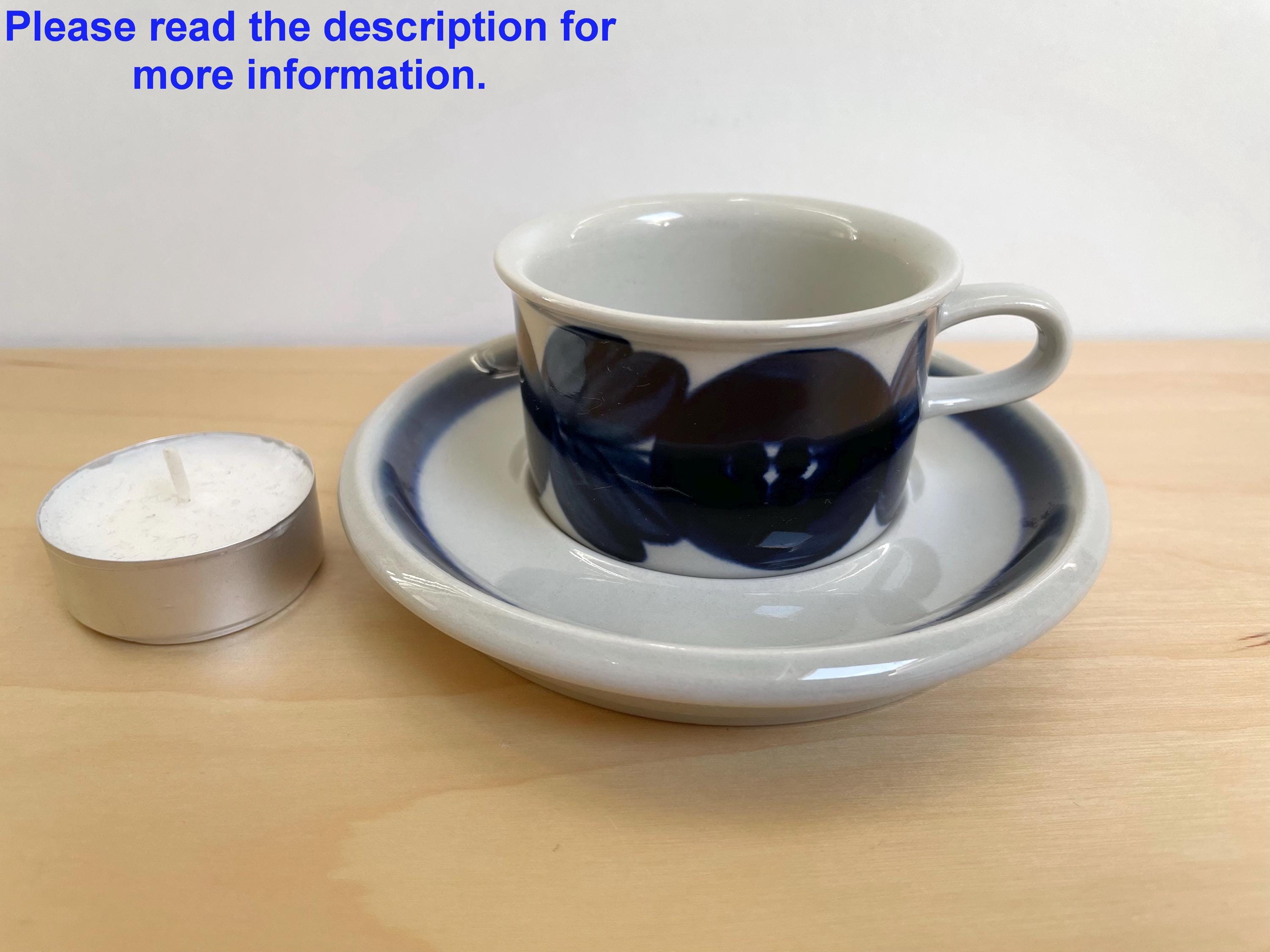 Arabia Anemone Coffee Cup / Espresso Cup With Saucer, Designed by