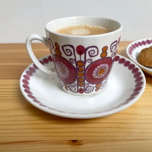 Figgjo Flint Barcarole coffee cup and saucer. designed by Turi Gramstad Oliver, made in Norway