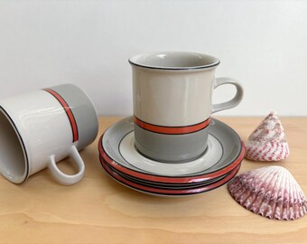 Arabia Sinilehti Large Tea Cup and Saucer, Designed by Arabia Sinilehti Large Tea Cup and Saucer, Designed by