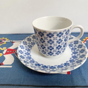 Rörstrand Karin coffee cup and saucer made in Sweden, Rorstrand Carin