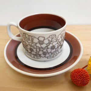 Gefle Julia Tea Cup With Saucer, Designed by Jackie Lynd, Made in 