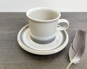 Arabia Sinilehti Large Tea Cup and Saucer, Designed by Arabia Sinilehti Large Tea Cup and Saucer, Designed by