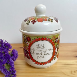 Figgjo Flint Turi Design Folklore jar with lid for herring, made in Norway, Figgio Flint