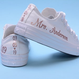 Blue rose gold converse on sale