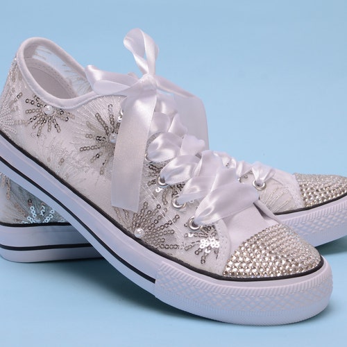 Bling Trainers for Bride Crystal Sneakers for Bridesmaid With - Etsy