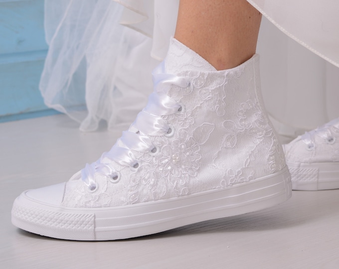 lace converse for wedding