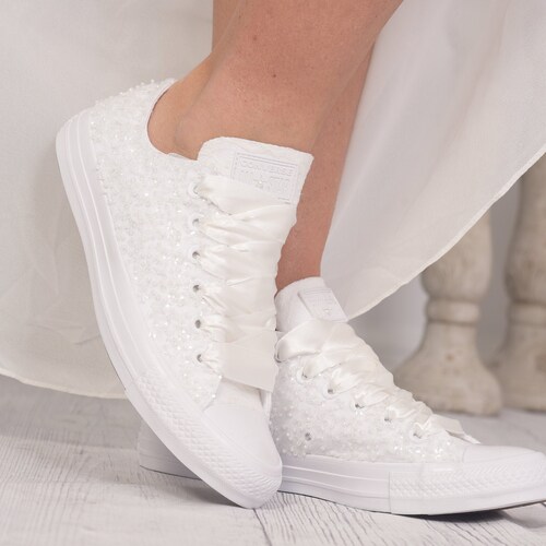 ivory wedding trainers