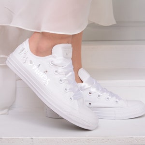 Personalized Wedding Converse for Bride, Silver or Gold Foil Bridal ...