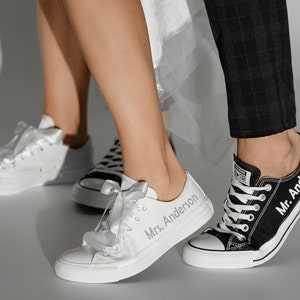 Personalized Groom Converse, Man Wedding Sneakers, Men Converse, Man Wedding Shoes, Custom Groomsman Sneaker, Groom Trainers With Name image 5