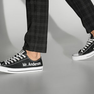 Personalized Groom Converse, Man Wedding Sneakers, Men Converse, Man Wedding Shoes, Custom Groomsman Sneaker, Groom Trainers With Name image 4