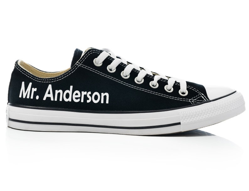 Personalized Groom Converse, Man Wedding Sneakers, Men Converse, Man Wedding Shoes, Custom Groomsman Sneaker, Groom Trainers With Name image 9