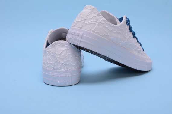 Pour Converse Dentelle Etsy En Blanc Chaussures Mariée qIaO77x
