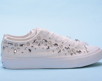 white bling trainers