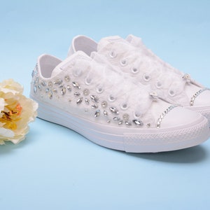 Bling Converse Trainers With Rhinestone Bridal Sneakers - Etsy