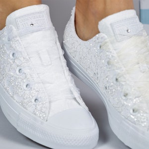 Brussel Lace Converse for Bride, Embroidery Sneakers, Converse Sneakers ...