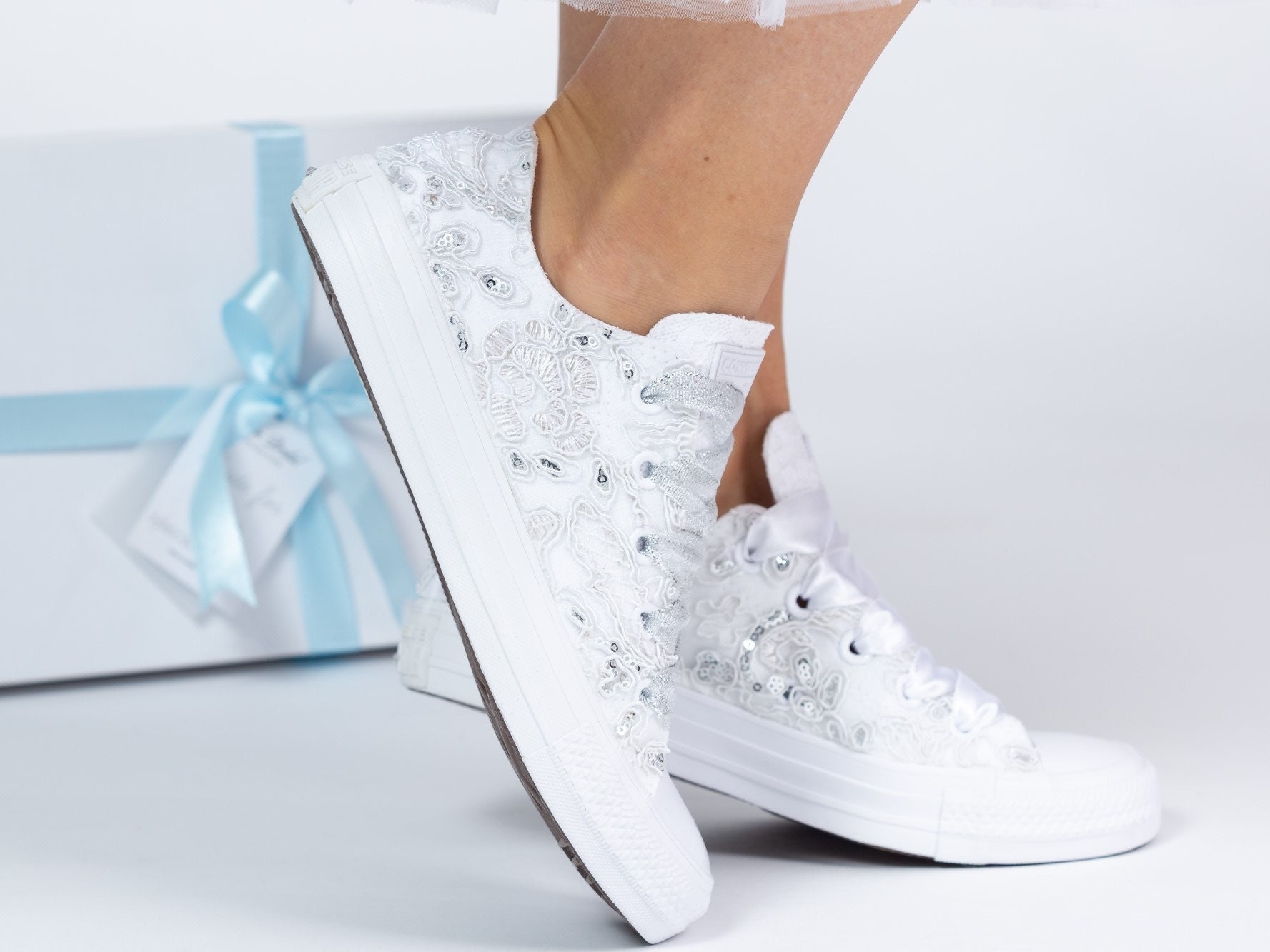 Converse lentejuelas blancas new arrivals