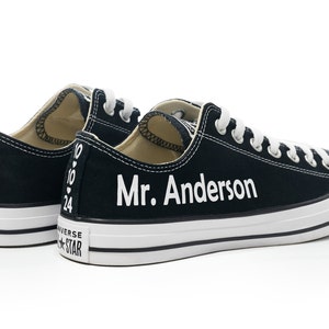 Personalized Groom Converse, Man Wedding Sneakers, Men Converse, Man Wedding Shoes, Custom Groomsman Sneaker, Groom Trainers With Name image 8