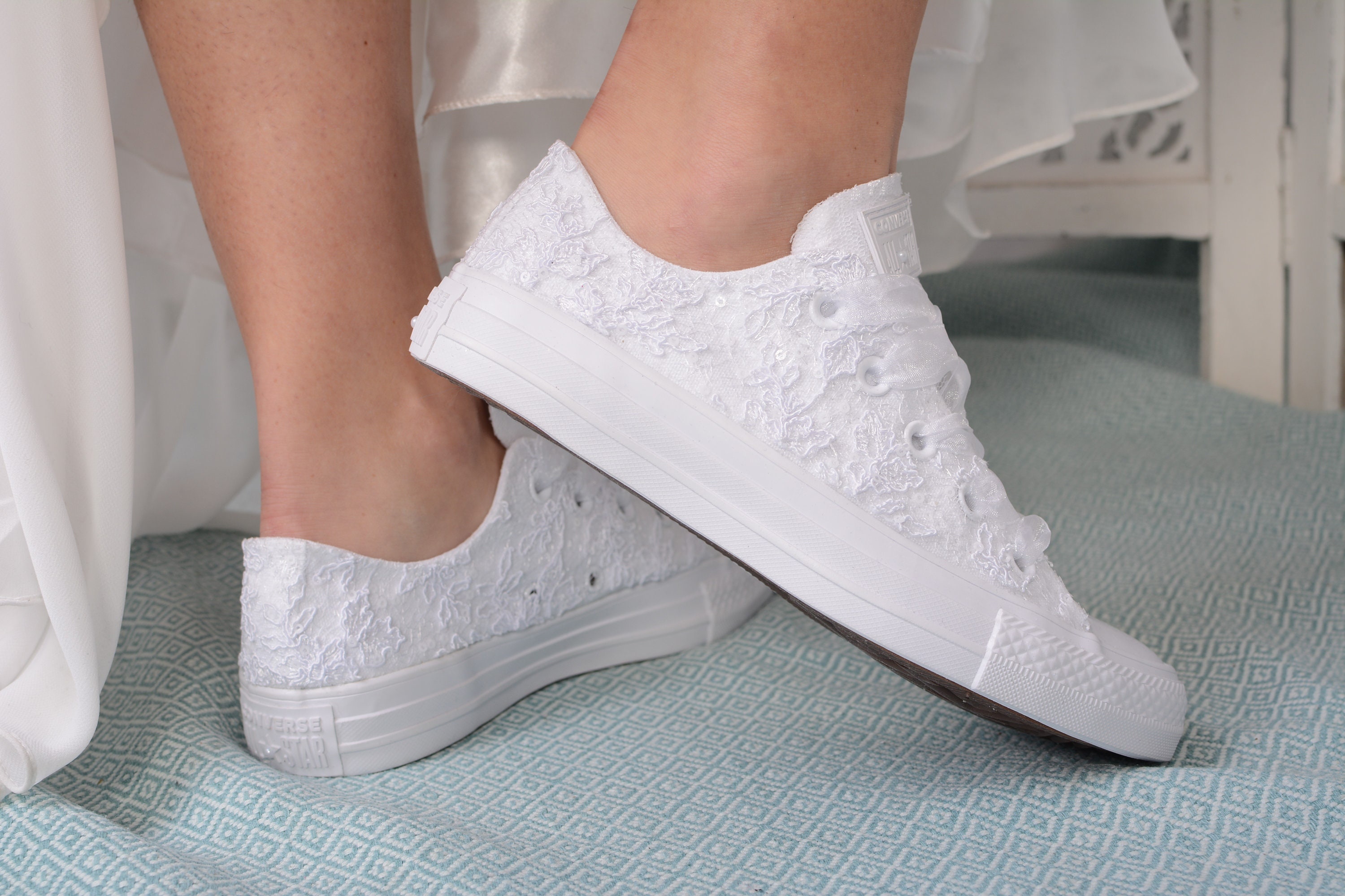 davids bridal lace sneakers