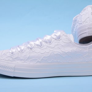 White Wedding Converse For Bride, Comfortable Bridal Shoes