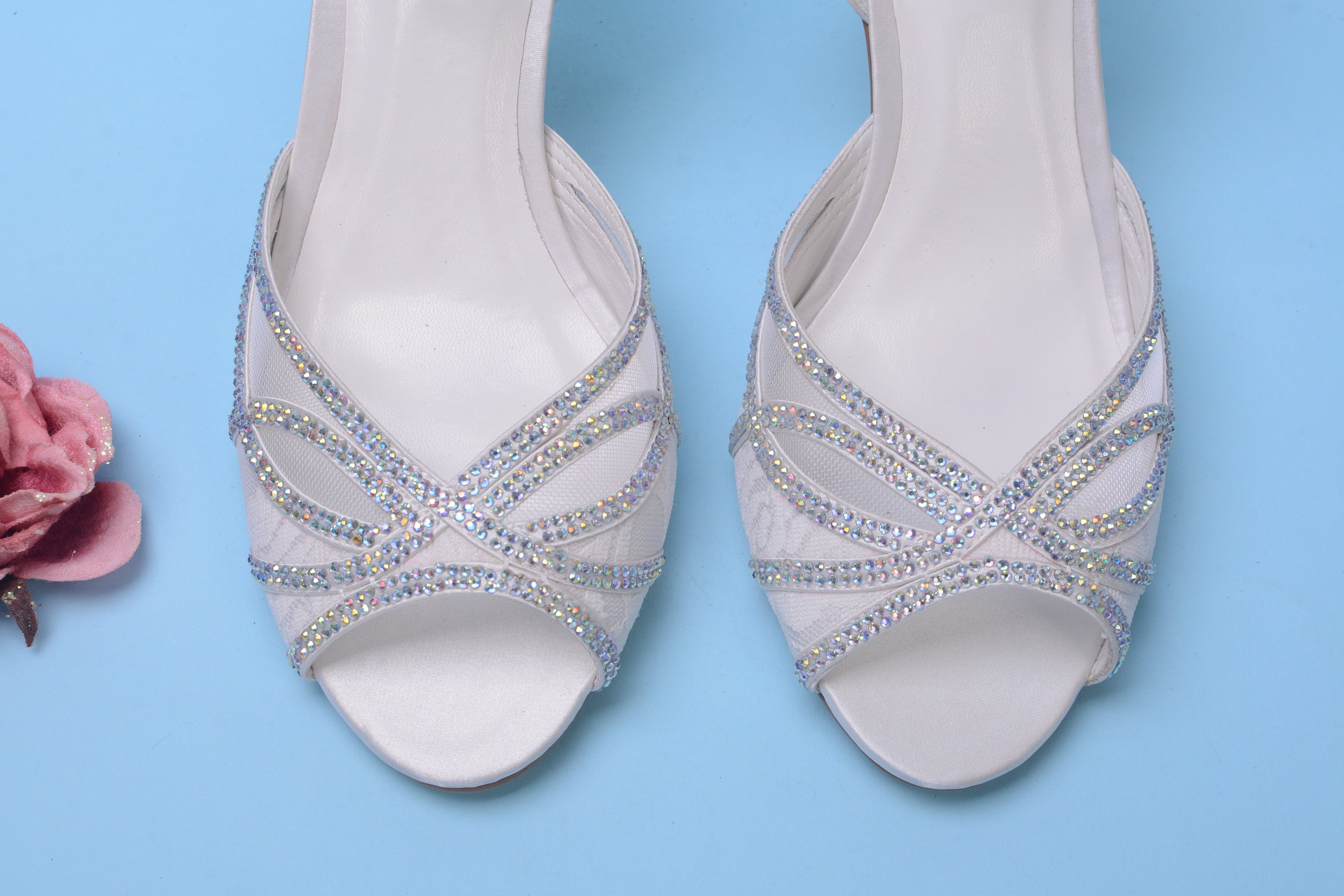 ivory wedding heels for bride