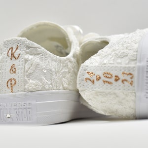 VENTE mariage mariée Converse, chaussures Converse personnalisées pour la mariée, mariée personnalisée pour mariage image 5