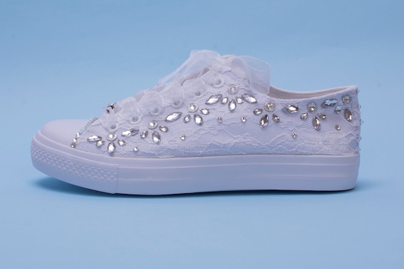 Bedazzled tennis shoes shop for wedding