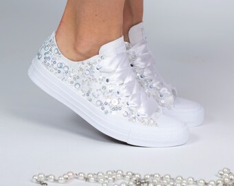 Zapatillas Converse Plateadas Converse Con Lentejuelas Para Mujer