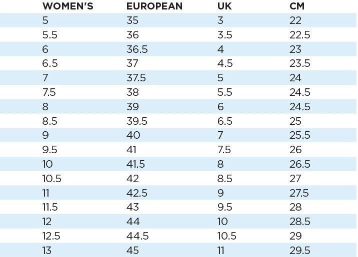 Converse size chart eu sale