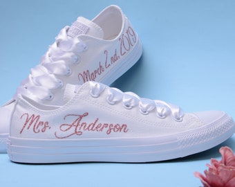 pink and rose gold converse