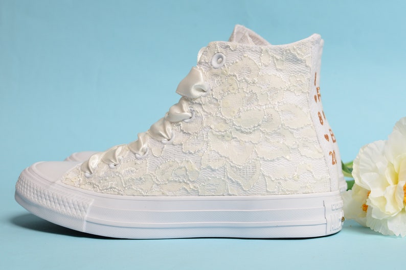 Dentelle Ivoire Mariage Converse Chaussures de mariage de ...