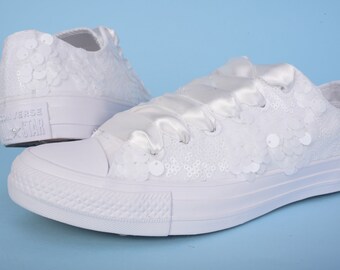 white sequin converse
