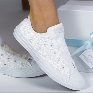 Brussel Lace Converse for Bride, Embroidery Sneakers, Converse Sneakers ...