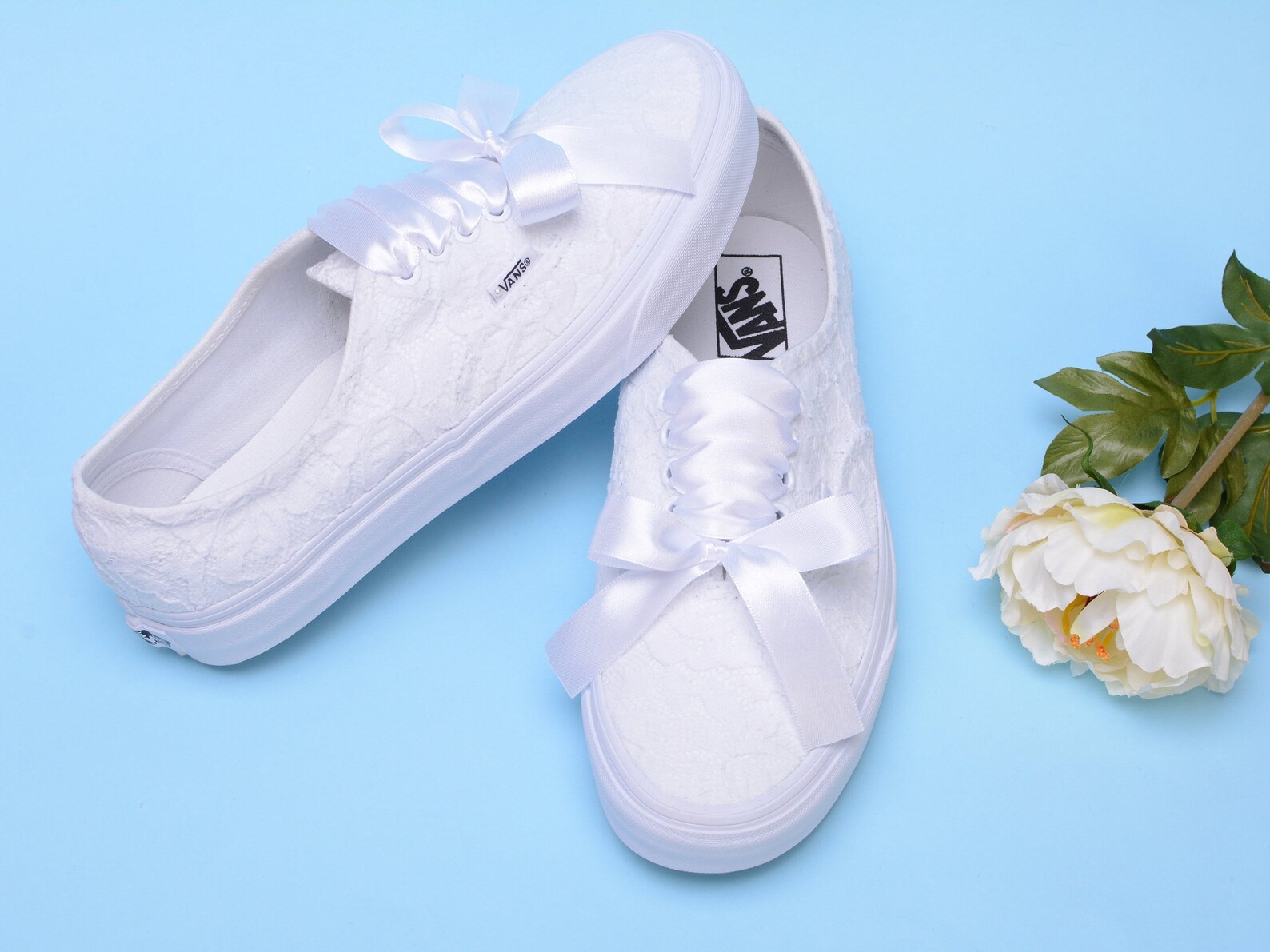 Wedding Vans Shoes for Bride, Custom Vans Bridal, Customised Vans ...