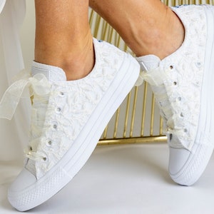 Ivory Wedding Converse for Bride Custom Converse Shoes for - Etsy