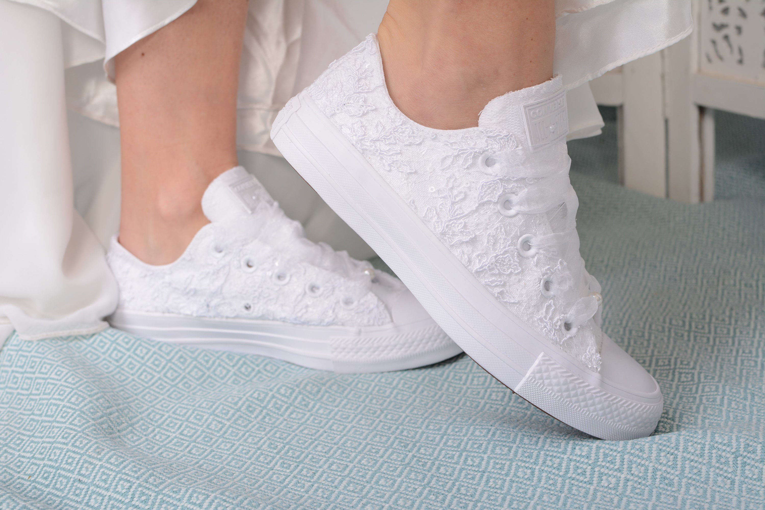 bridal converse trainers