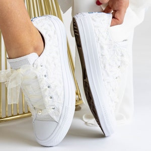 Ivory Wedding Converse for Bride Custom Converse Shoes for - Etsy