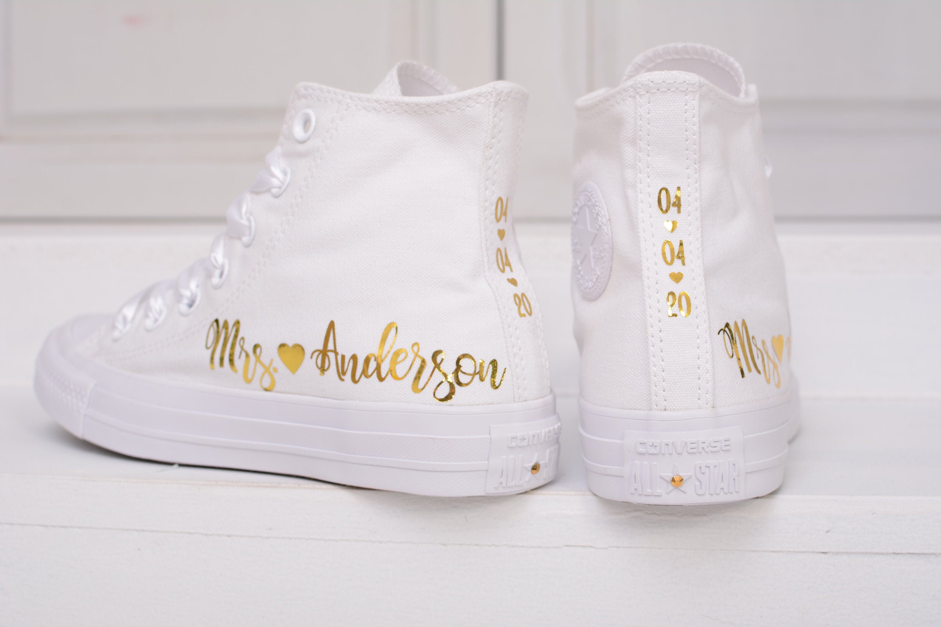 Converse de boda personalizada para novia zapatillas de novia - Etsy España