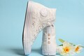 Lace Ivory Wedding Converse, Luxury Wedding Shoes For Reception, High Top Converse For Bride product logo