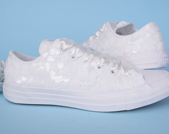 White sequin converse top