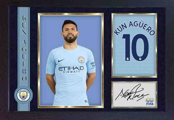 Kun Sergio Aguero signed autograph photo print repro ...