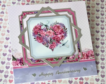 Handmade Wedding Anniversary Card for Husband or Wife, Card for Him or Her, Our Anniversary Celebration