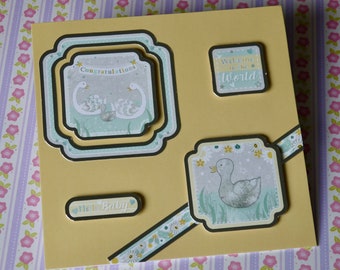 Handmade New Baby Card, Congratulations Card for New Parents, Baby Boy, Baby Girl