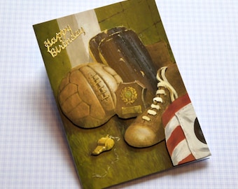 Handmade Birthday Card for Him, Birthday Greetings for Family or Friends, Football Card