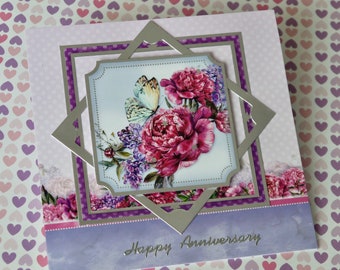 Handmade Wedding Anniversary Card for Husband or Wife, Card for Him or Her, Our Anniversary